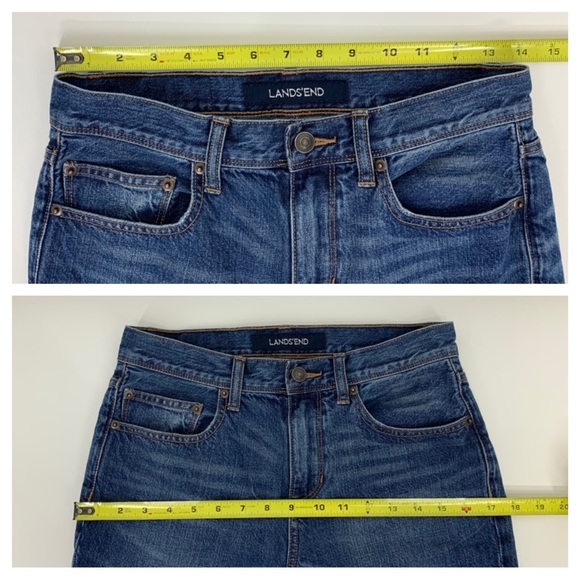 Lands’ End Straight Taper Medium Wash Classic Blue Jeans Mid To High Rise Size 2 - Picture 13 of 16